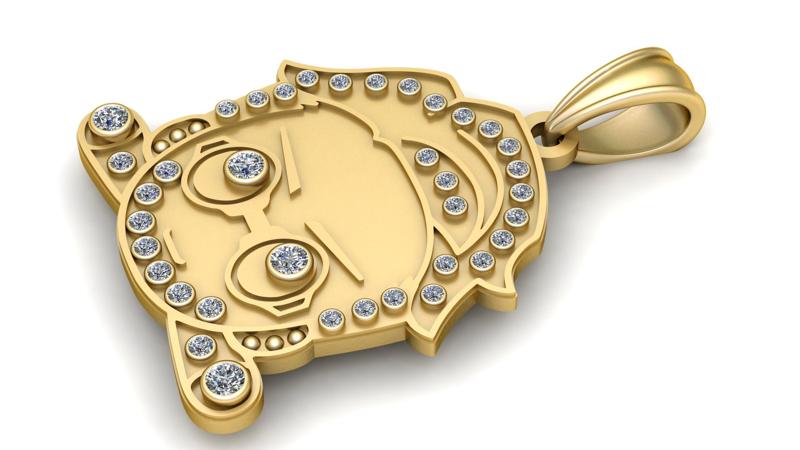 Iced out Rich PANDANT 3D PRINTABLE MODAL