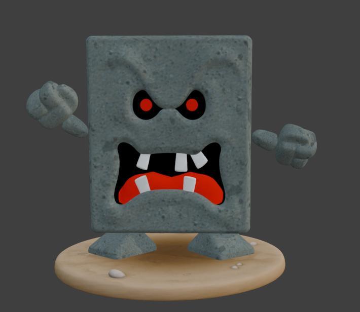 Whomp Statue - Super Mario 64 Style | 3D Printable STL | Boulder Enemy Collectible