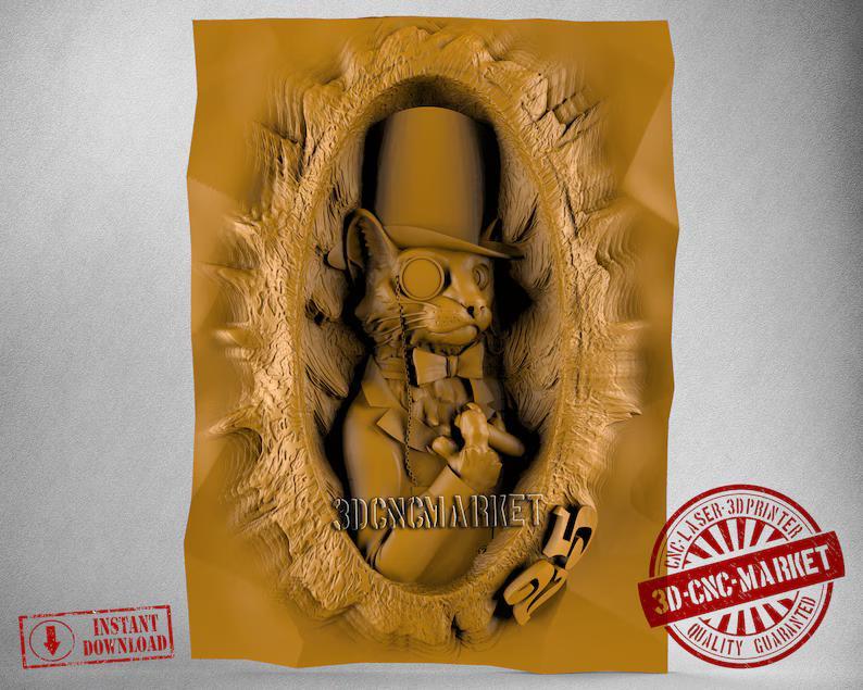 Cheshire Cat STL, Cheshire Cat 3d figure, stl, 3d printer STL files, 3d printing stl, best stl, STL files, stl file 3d printing