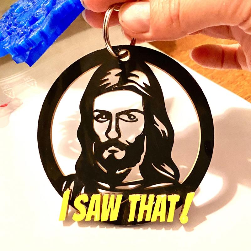 Funny Jesus Keychain / Wall Decoration