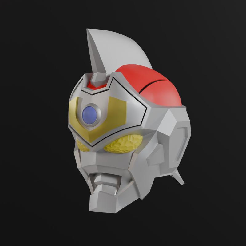 Denkou Choujin Gridman / Superhuman Samurai Syber-Squad 3D Helmet Model
