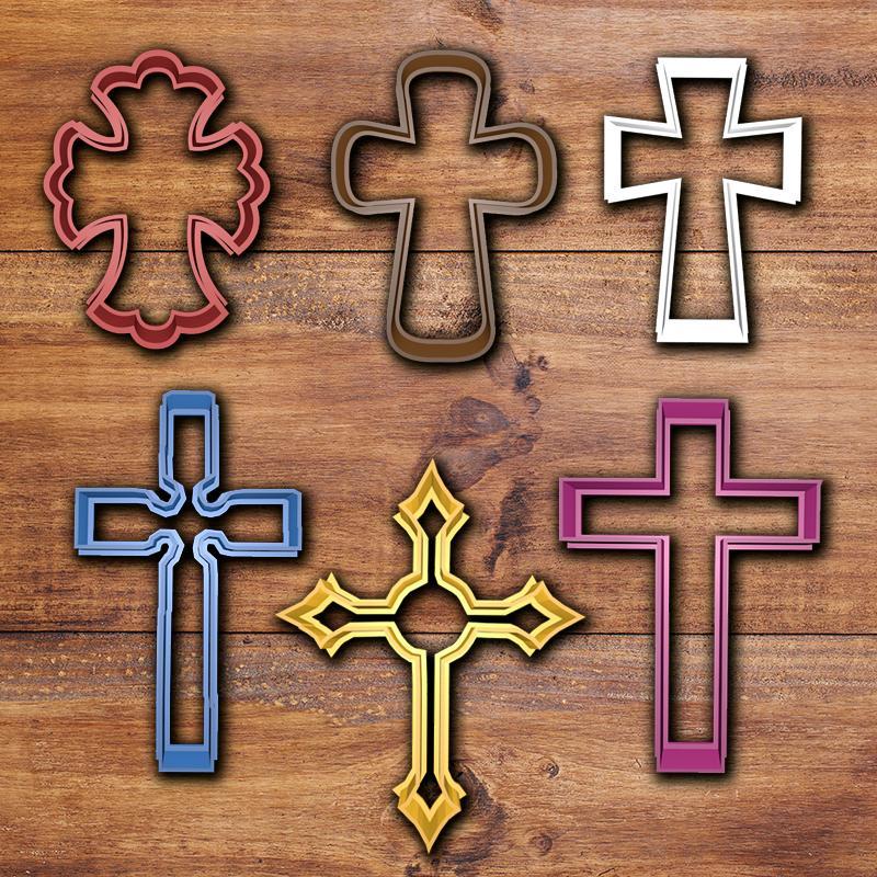 Catholic crosses cookie cutter set