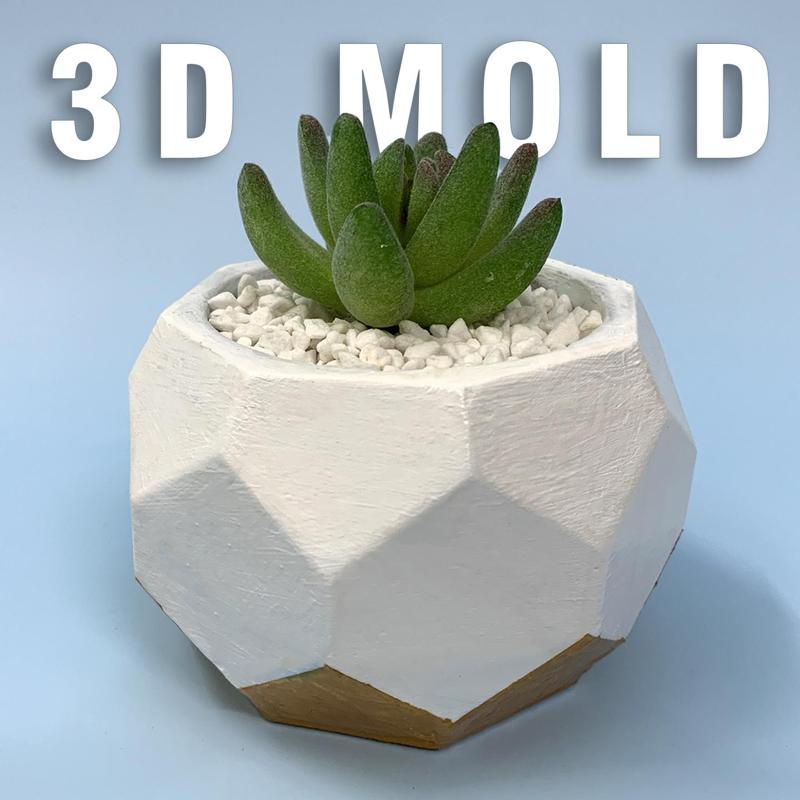 Concrete geometric planter mold