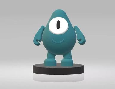 happy cartoon character  3d printable model