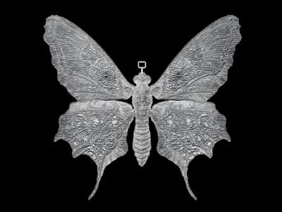 Butterfly Pendant 3D Model - Ornate Jewelry Design