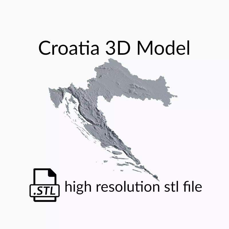 Croatia Topographic Map - 3D Terrain Topography of Croatia