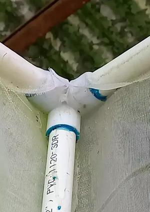 Half inch PVC corner joint for 3 pipes