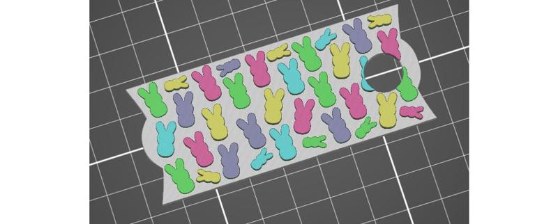 Easter Marshmallow Bunny Candy Straw Topper Tumbler Lid Topper Plate Tag STL 3D Print File 40 oz Tumblers Large Straw 11.2mm Opening