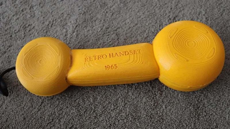 Yellow Retro Handset Rotary Phone (Made in Fusion 360)