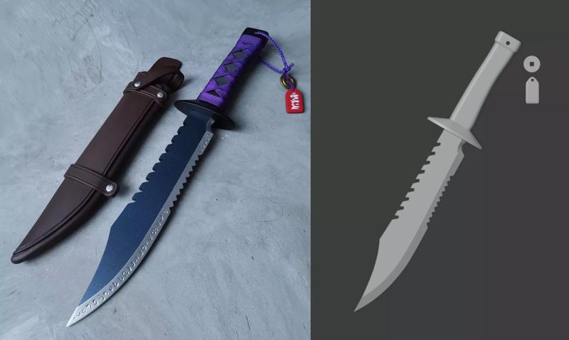 Vtuber Shxtou Shoto knife 3d model 3d print STL