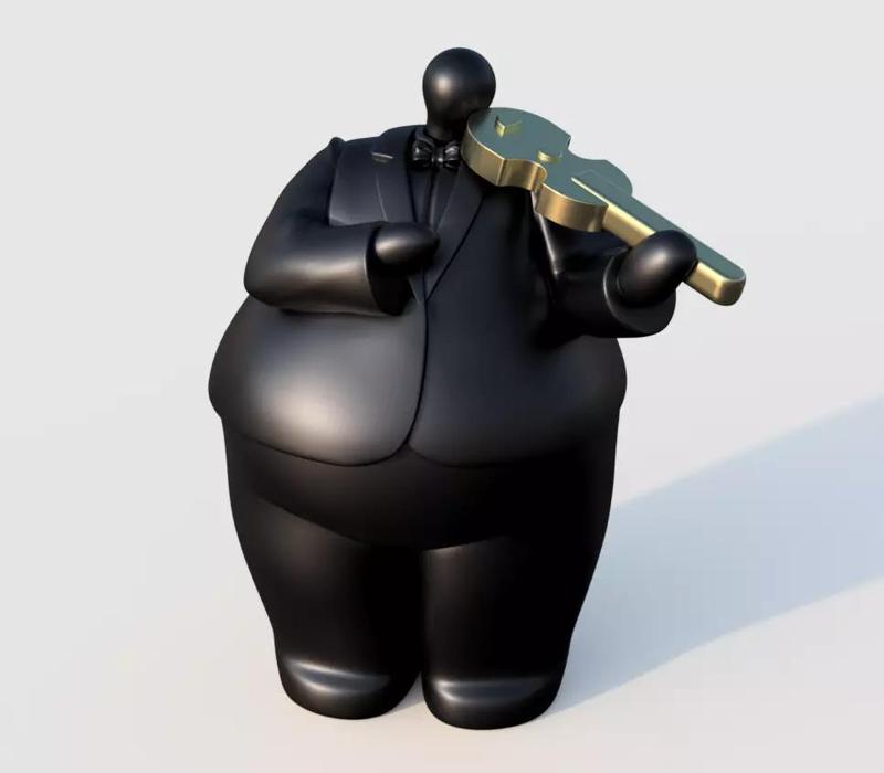 THE VIOLINIST man in suit holding golden key