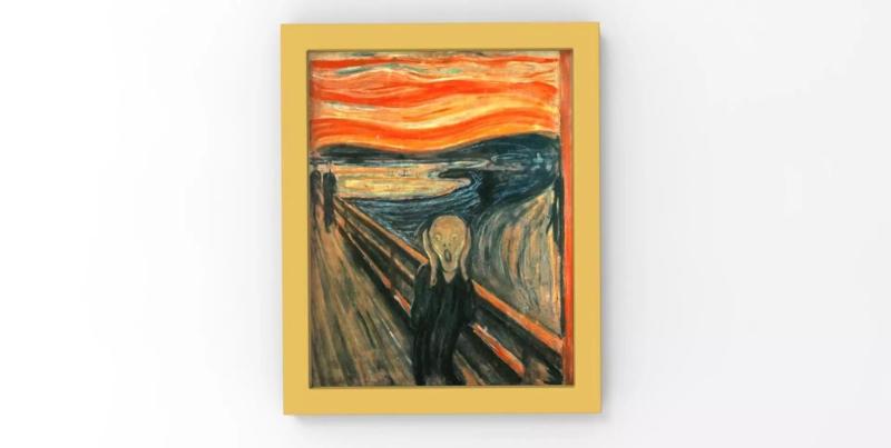 The Scream painting by Edvard Munch for 3D printing