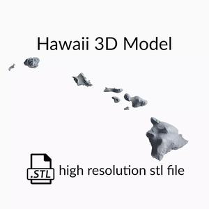 USA State of Hawaii Topographic Map - 3D Terrain Topography