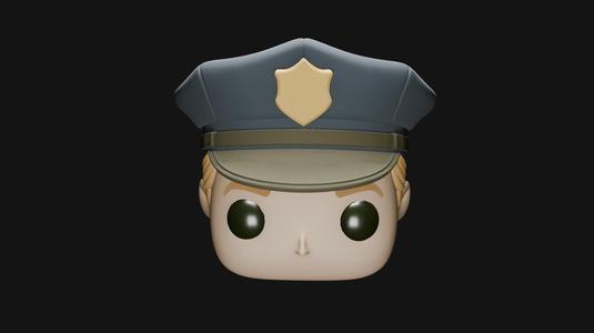 Funko Police Head (male version, blond hair)