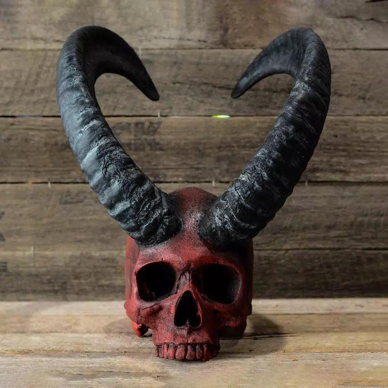 Red Oni mask Horned Blood Skull toy