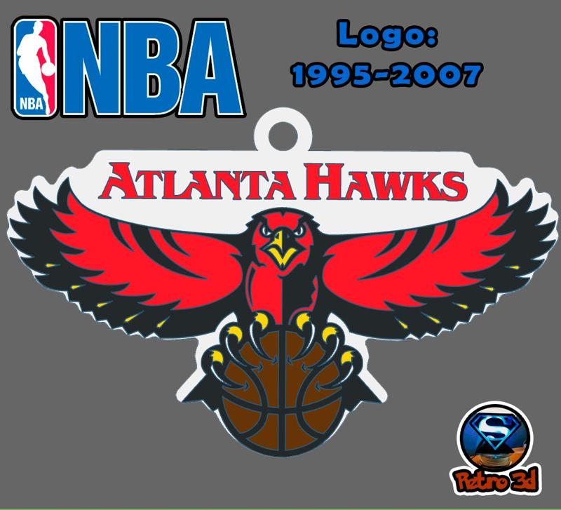 Atlanta Hawks Logo Keychain 1995-2007