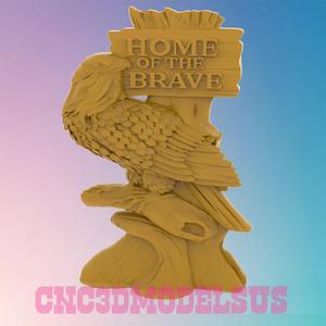 Home of the brave 3D MODEL STL FILE FOR CNC ROUTER LASER