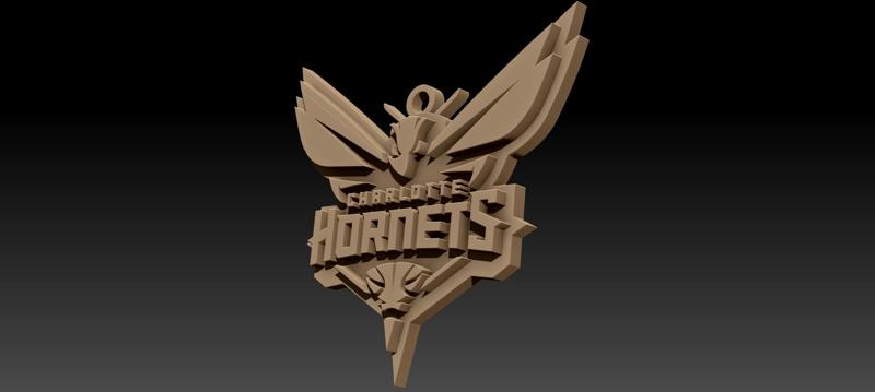 NBA Charlotte Hornets Keychan Badge Printable and Renderable