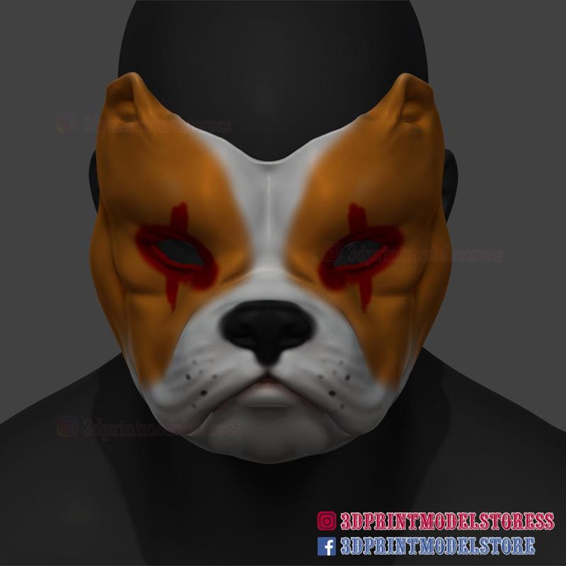Bulldog Mask STL File Halloween Cosplay Helmet 3D Printable