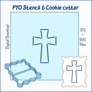Cross Stencil & Plaque Cookie Cutter – PYO Cookie Stencil - SVG Cutting,  STL 3D Printing, PNG Transparent Background files. T15