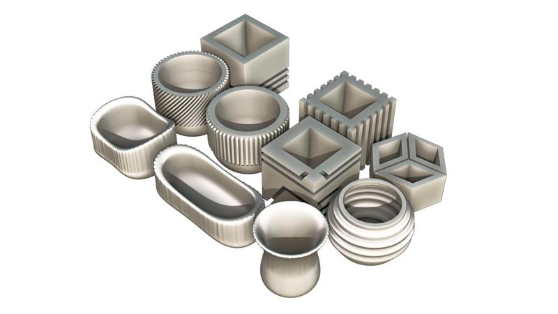 Collection of 3D Printable Pots for Plant Decoration