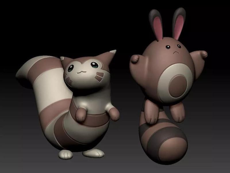 Pokemon Sentret and Furret