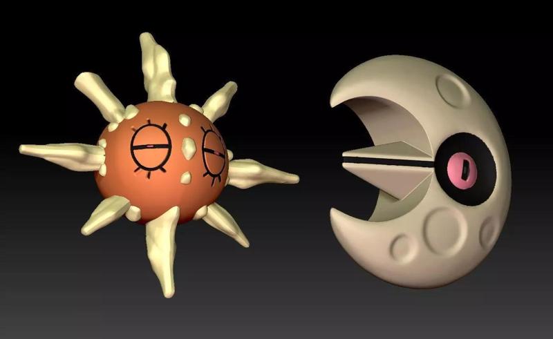 Pokemon Lunatone and Solrock