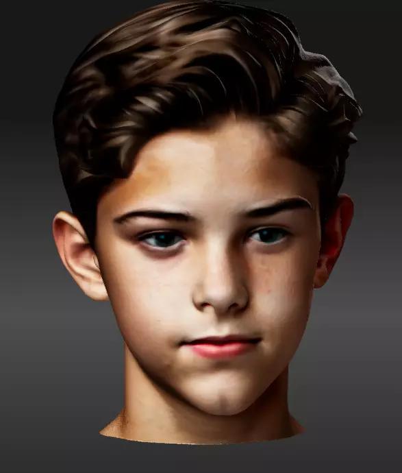 Young male head sculpt