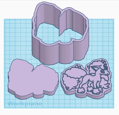 Pokemon: Galarian Ponyta 3 Piece Bath Bomb Mold