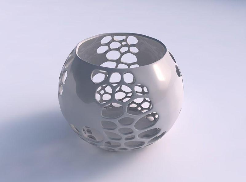 Bowl spheric with organic lattice and solid centers