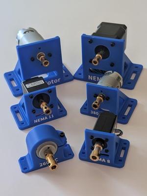 Various Stepper and DC Motor Mounts/Stands