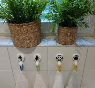 Bathroom towel holder hook dual color