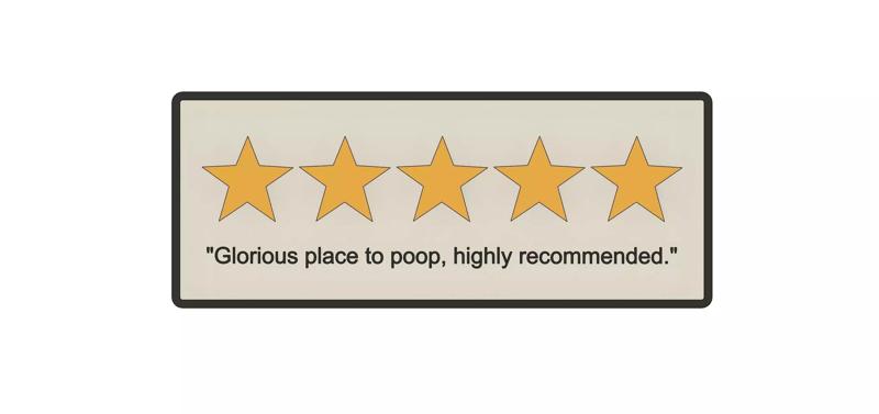 5 Star Poop Review Toilet Sign