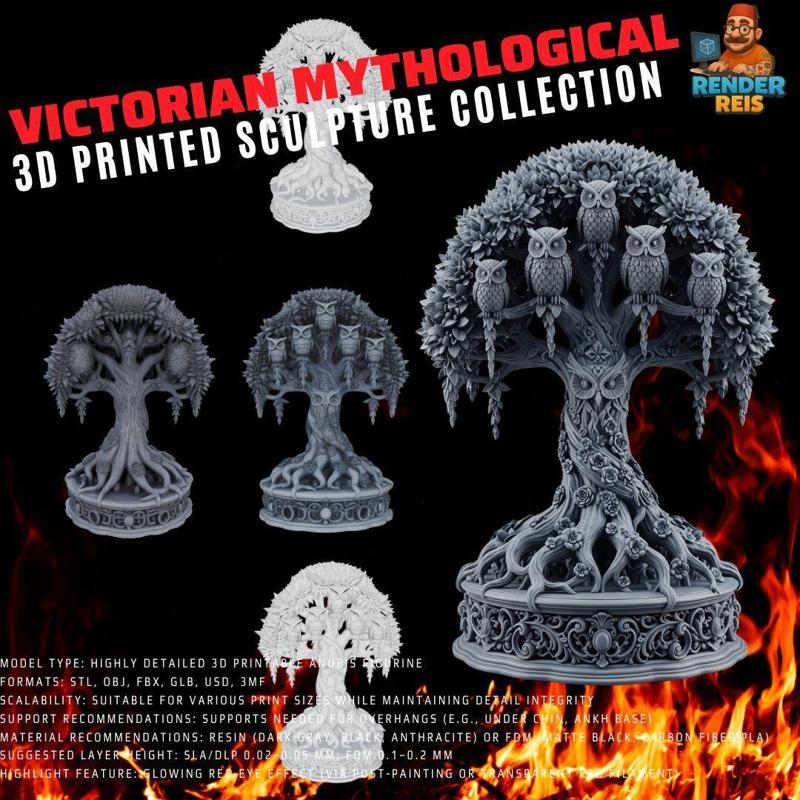 3D Printable Tree of Life and Wisdom Sculpture