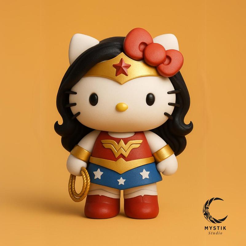 Hello Kitty x Wonder Woman - 3D Crossover Figure