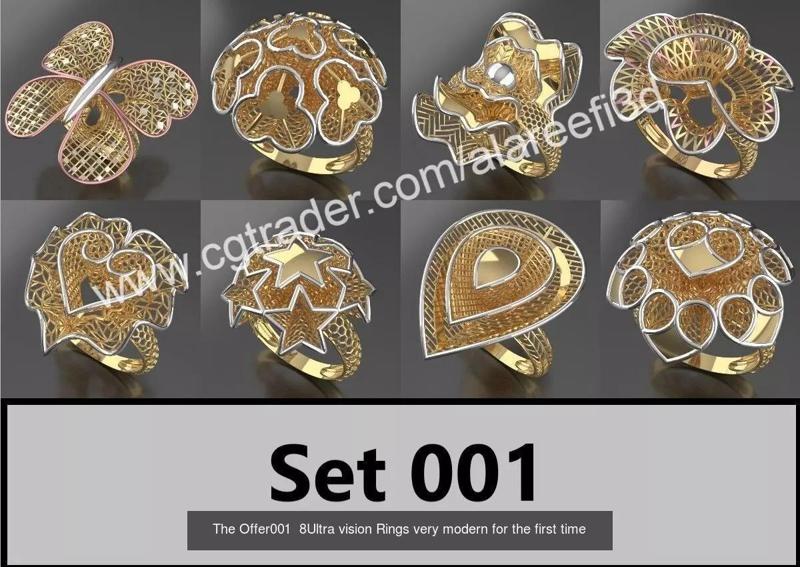 32 Ultra vision Turkish rings 3D Model Collection