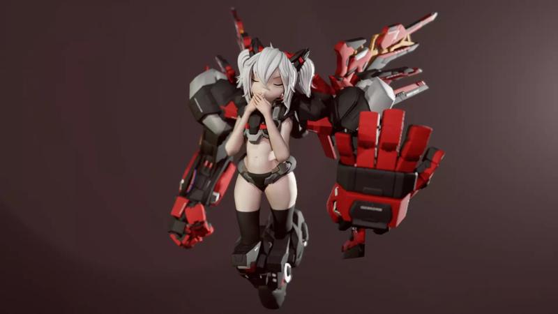 Mechanical girl anime style