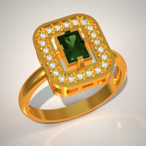 Ring with Emerald Great Love