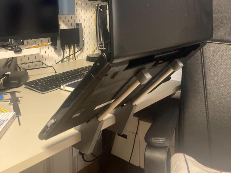 Desk edge laptop holder