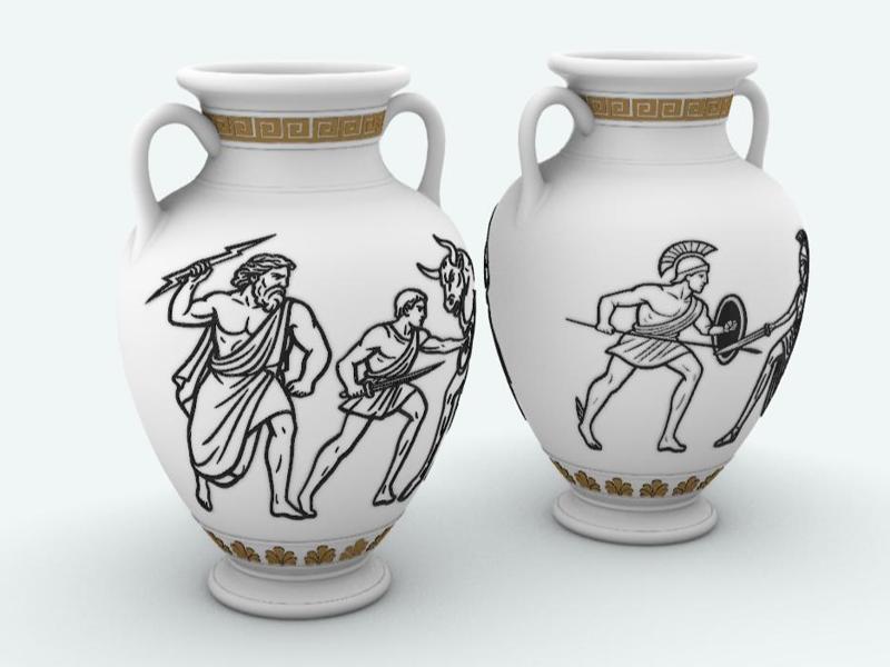 Greek-themed vase/amphora
