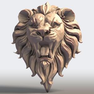 Lion Head Low Poly – 3D Printable Sculpture