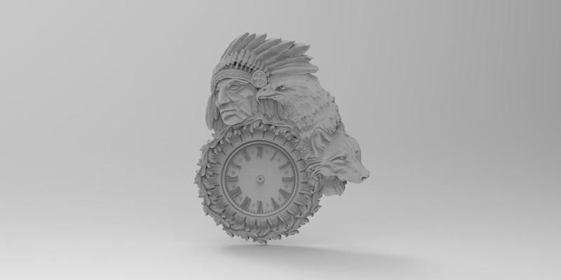indian clock 3D  Carved