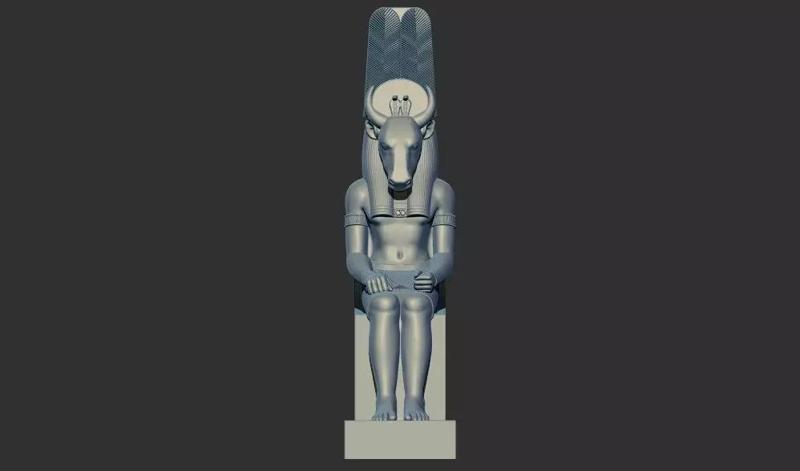 Ancient Egyptian God Montu statue 3d printable model
