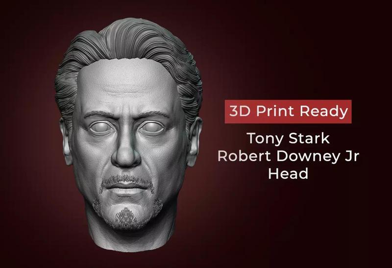 Tony Stark - Robert Downey JR Head