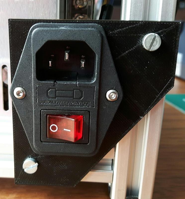 Rocker switch mount for alu profile