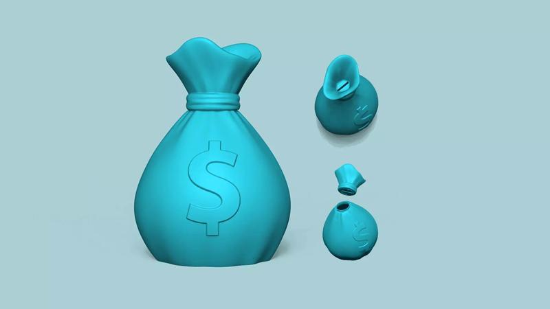 Money Bag - Piggy Bank - PiggyBank Coin Sack STL