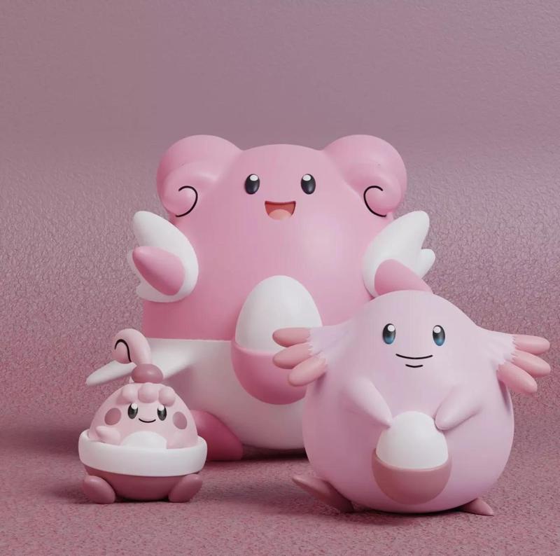 Pokemon - Happiny Chansey and Blissey with 2 poses