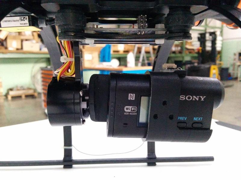 Adapter for Sony AS action cams to 2D brushless gimbals for GoPro