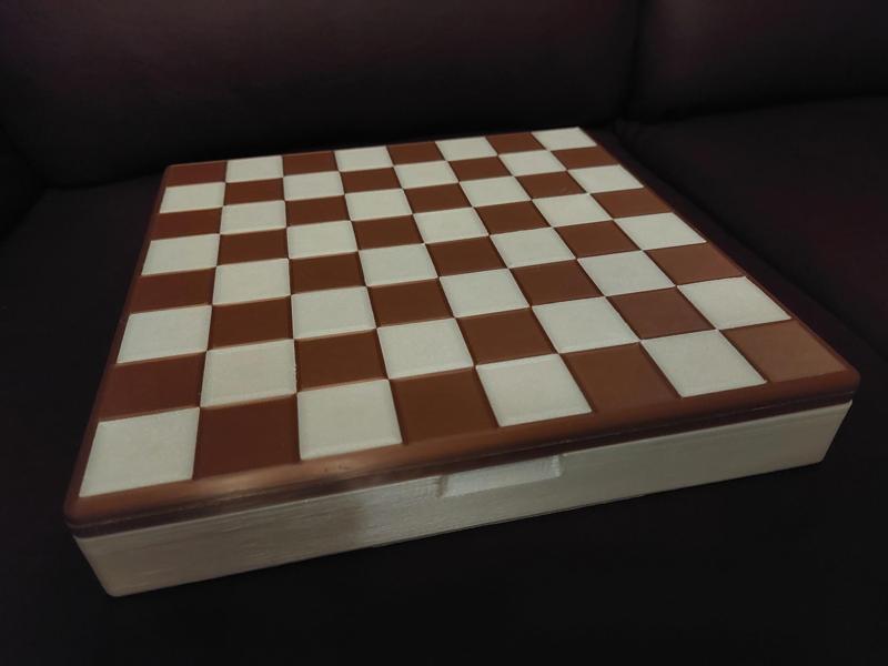 Chess & Checkers / 9 Men's Morris Board (w/Storage Box)