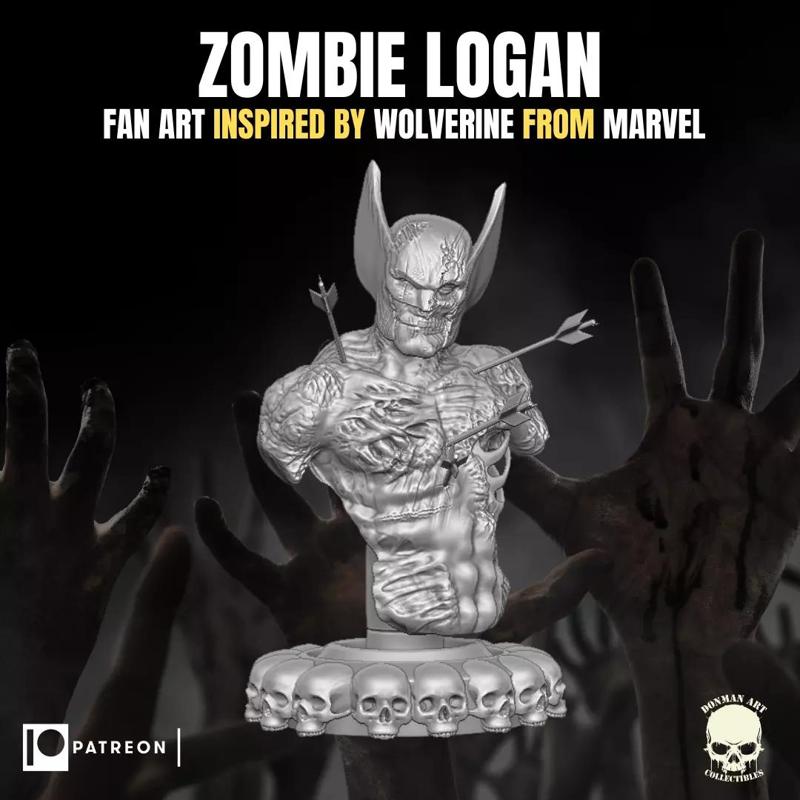 Logan Zombie Bust Fan Art